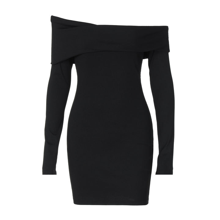 Dame Off-Shoulder Minikjole med langærmet og elegant omslag detalje Stilla