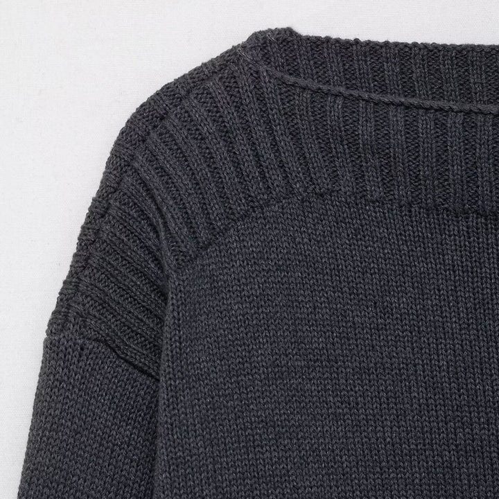 Dame elegant oversized strikpullover med bred rund halsudskæring Stilla