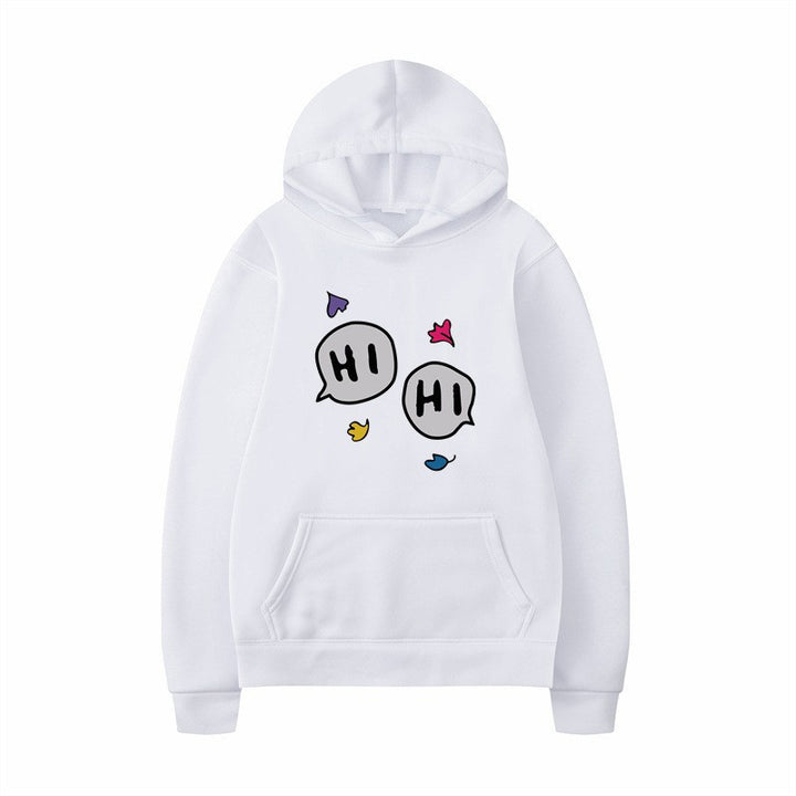 Dame hoodie med kreativt tegneserie design og kenguru lomme Skovae