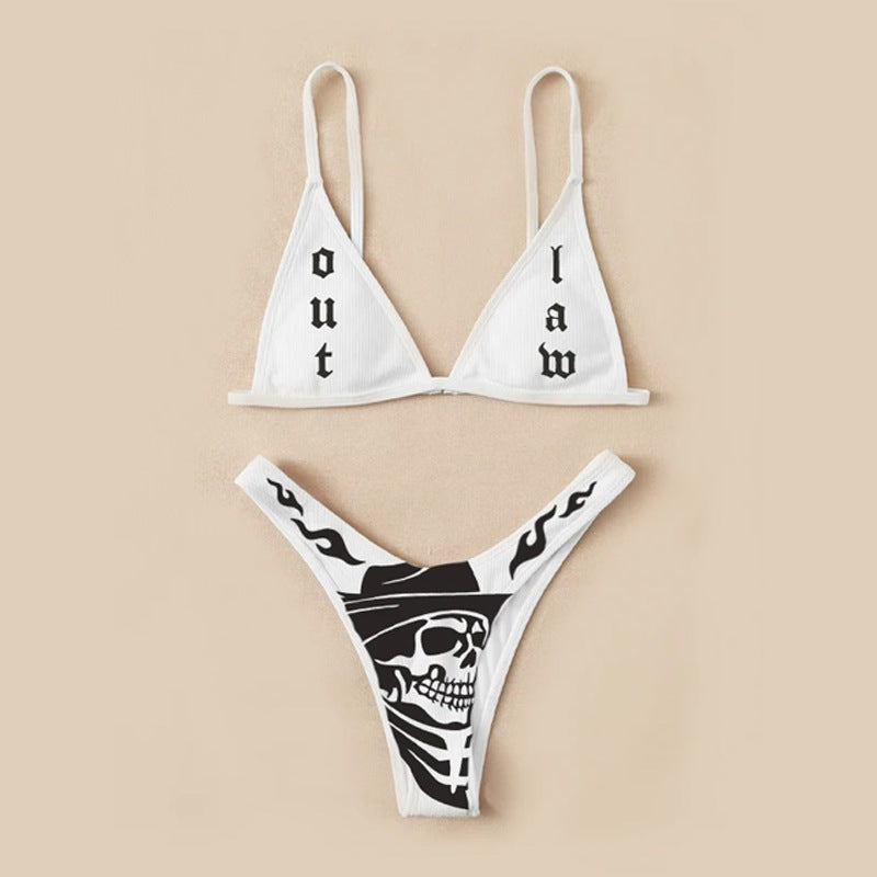 Dame Bandeau Bikini-sæt med iøjnefaldende grafiktryk Skovae