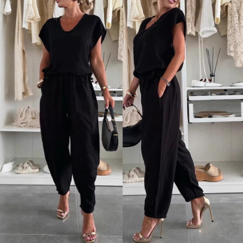Kvinders afslappede jumpsuit med elastisk talje og lommer Stilla