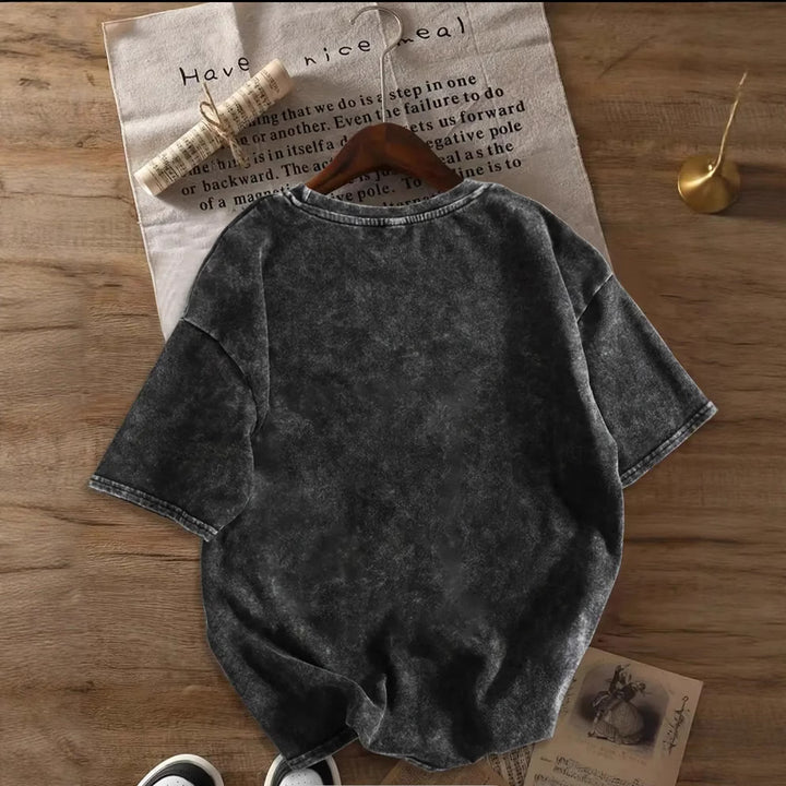 Dame T-shirt med sjovt andemotiv og afslappet oversized-snit Stilla
