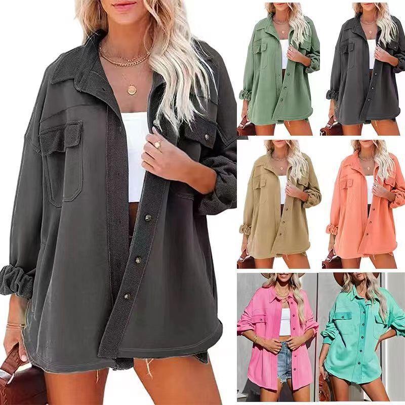 Kvinders casual oversized skjortejakke med praktiske lommer og moderne snit Stilla