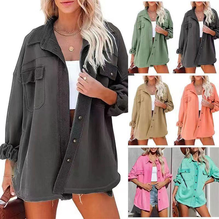 Kvinders casual oversized skjortejakke med praktiske lommer og moderne snit Stilla