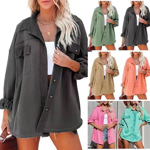 Kvinders casual oversized skjortejakke med praktiske lommer og moderne snit Stilla