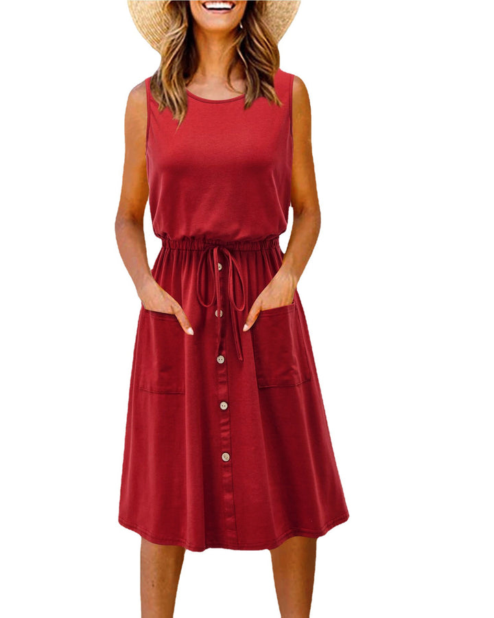 Dame Button-Up Fritids Midi Kjole Stilla