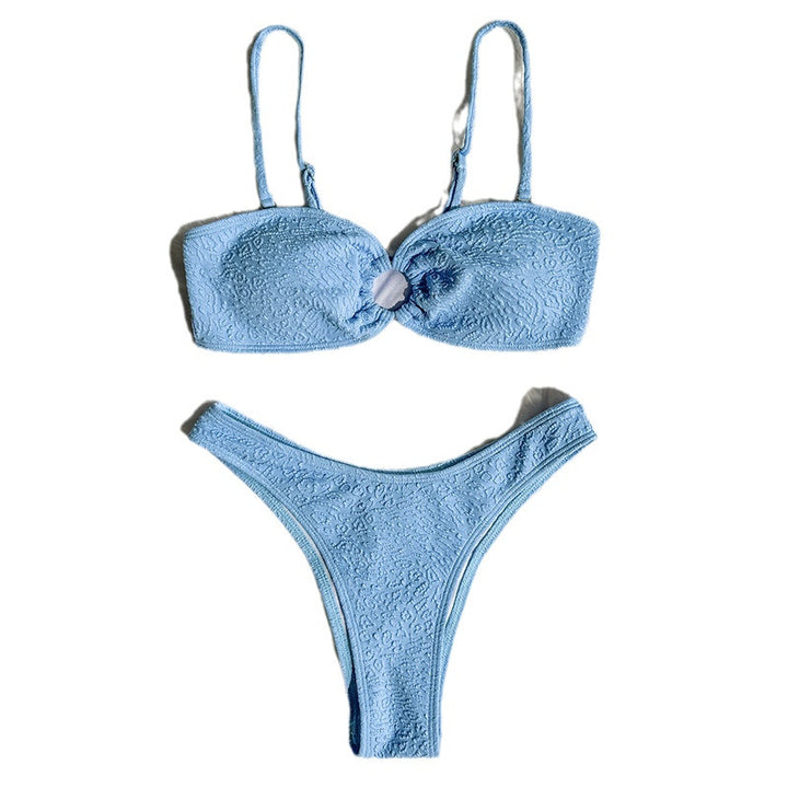 Dame Bandeau-Bikini med struktureret stof Skovae
