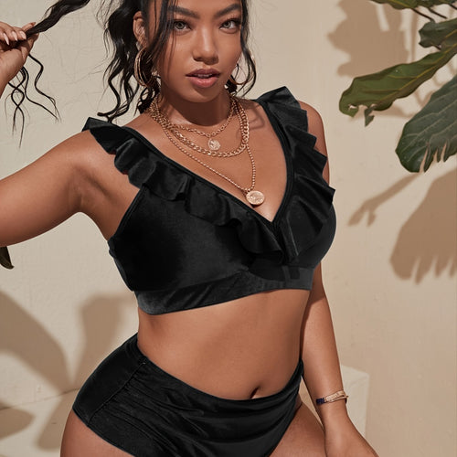 Dame Bikini Top med raffineret rynke-design og høj talje Skovae