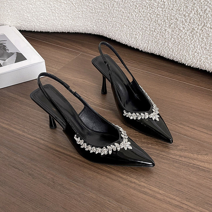 Damer Slingback-pumps med gnistrende strass-besætning Stilla