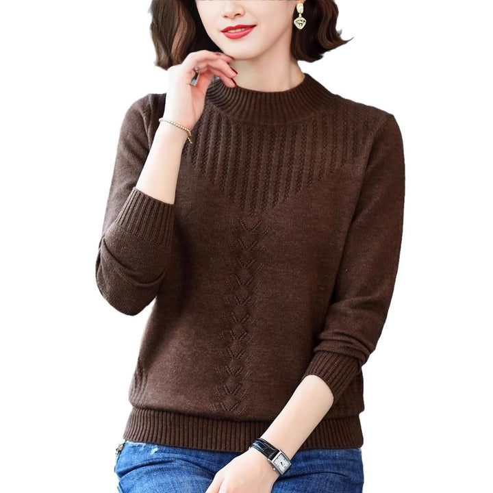 Kvindernes elegante strikkede sweater med moderne kabelmønster Stilla