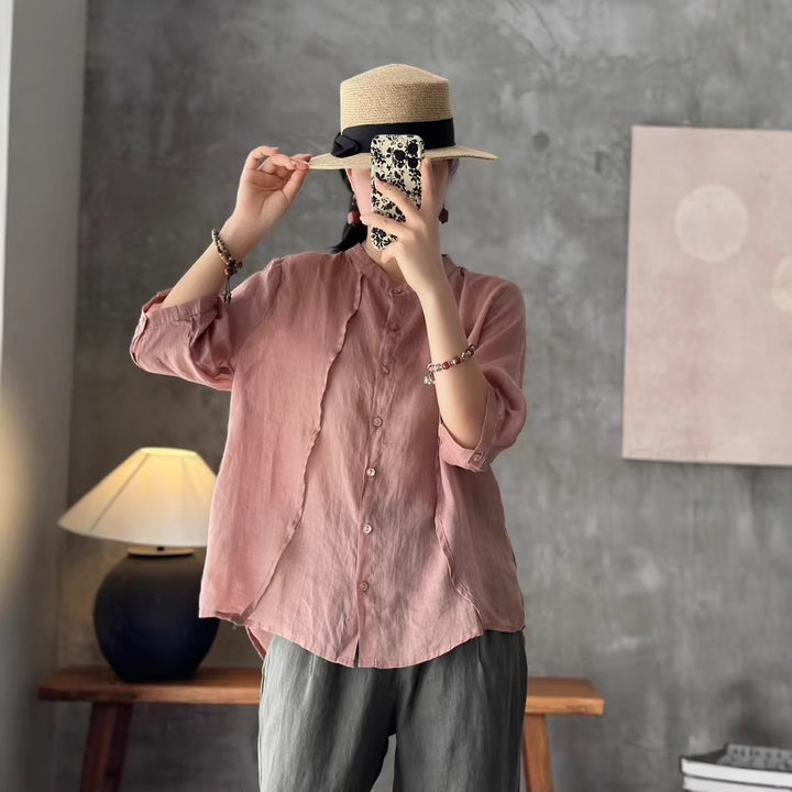 Femme Letvægts Button-Up Linnedæksel Stilla