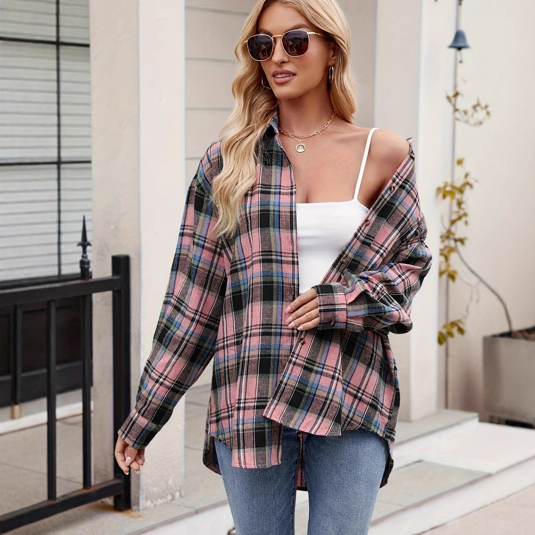 Dame casual ternet bluse med knude lukning Stilla