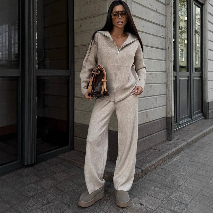 Kvinders sporty sweater med høj krave og lynlås element Skovae