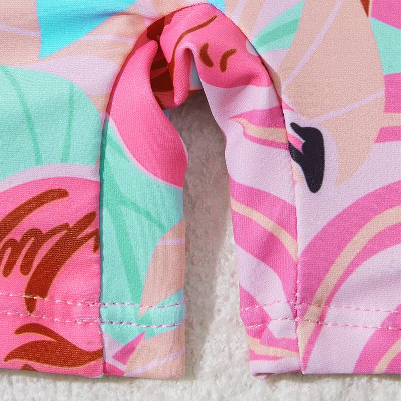 Dame Surfdragt med UV-beskyttelse og farverigt Flamingo-design Stilla