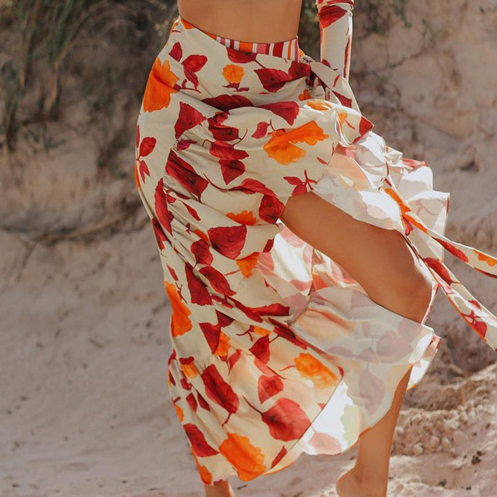 Dame Bikini-top med asymmetrisk snit og blomsterdesign Stilla