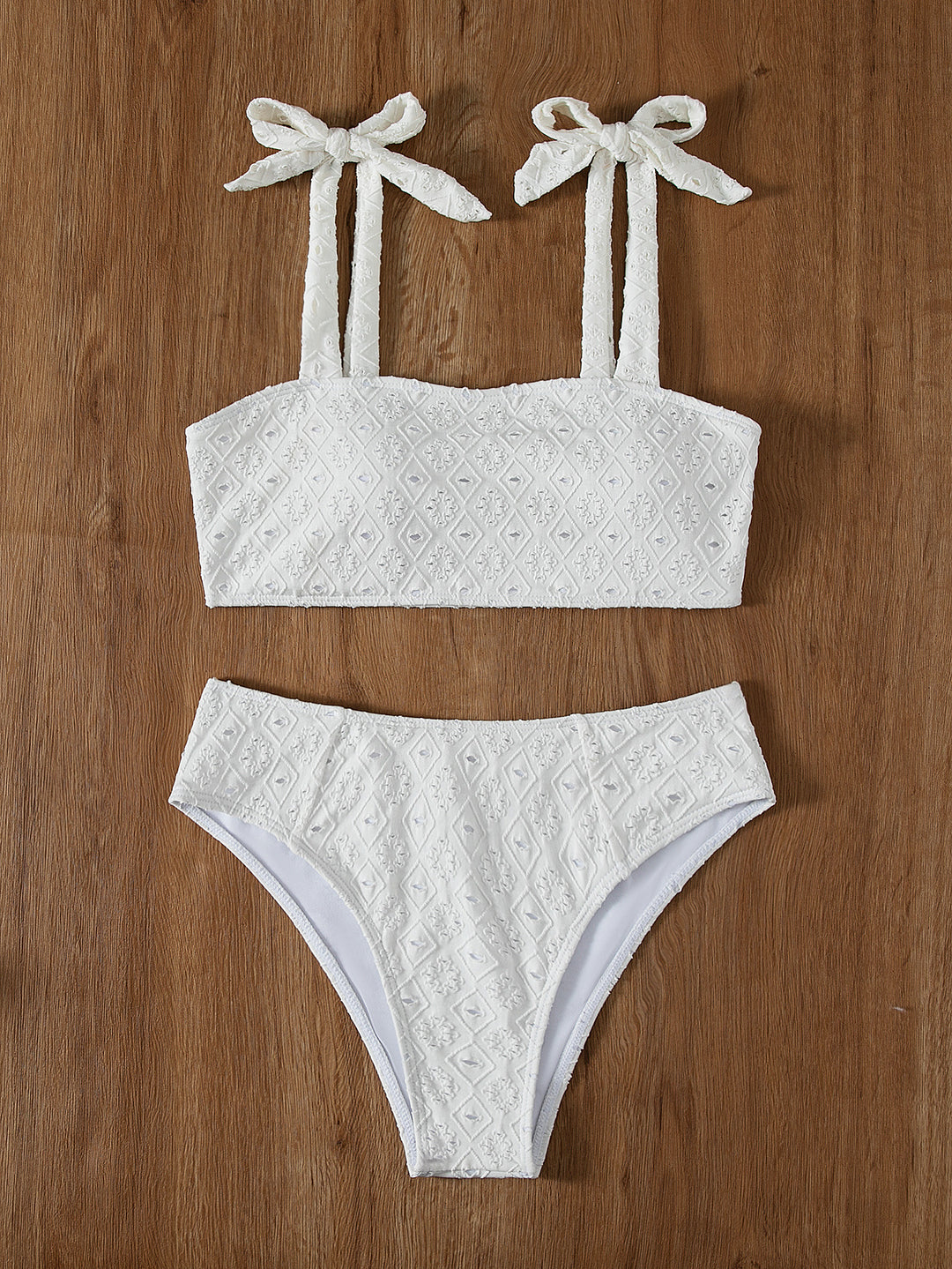 Dame struktureret Crop Top Bikini Sæt Stilla