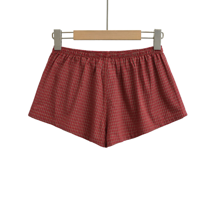 Dame Behagelige Rude Shorts i klassisk snit med elastisk linning Stilla