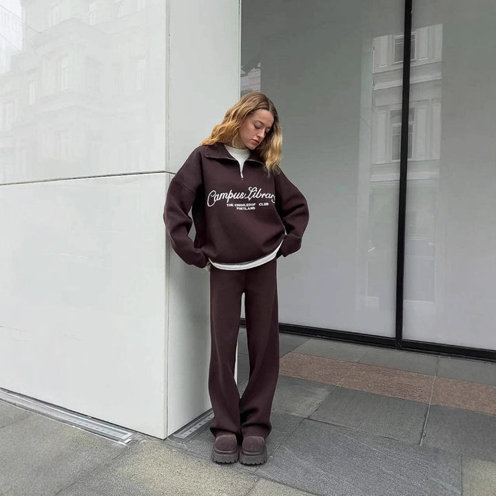 Kvinders hyggelige hoodie og afslappet bukser sæt Stilla