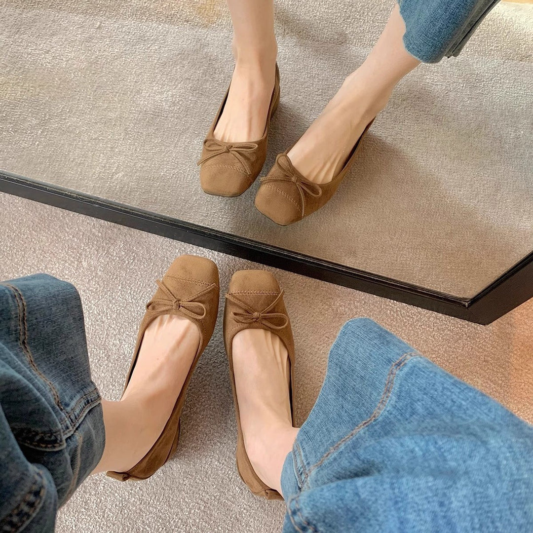 Kvinder Ballerina Flats i dyreprint med sløjfe-detalje Stilla