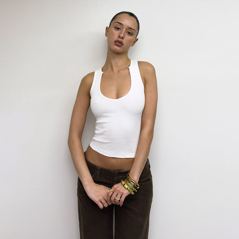 Dame Sporty Crop-Top lavet af åndbar bomuldsblanding Stilla