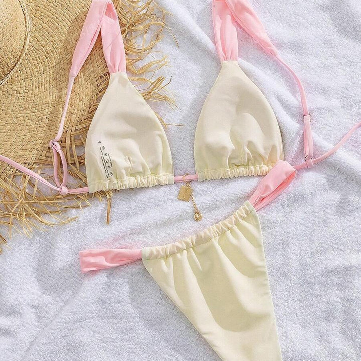 Dame Triangel-Bikini-Sæt med justerbare stropper og elegante accenter Stilla
