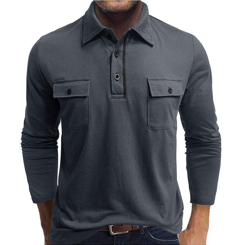 Stilla | Poloshirts bomuldsblanding Regular fit Lange ærmer Klaplommer