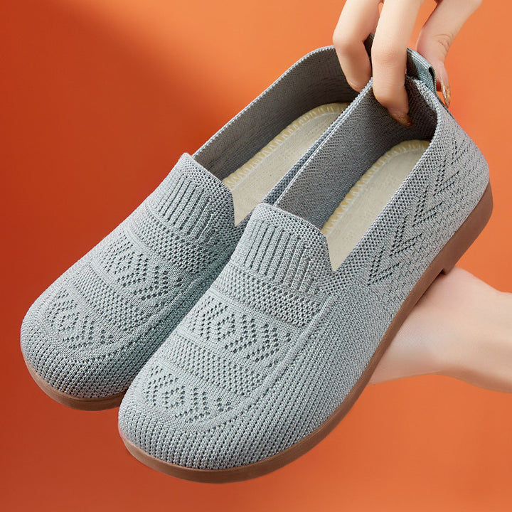 Dame Strik-Slipper med elastisk komfort og skridsikker sål Stilla