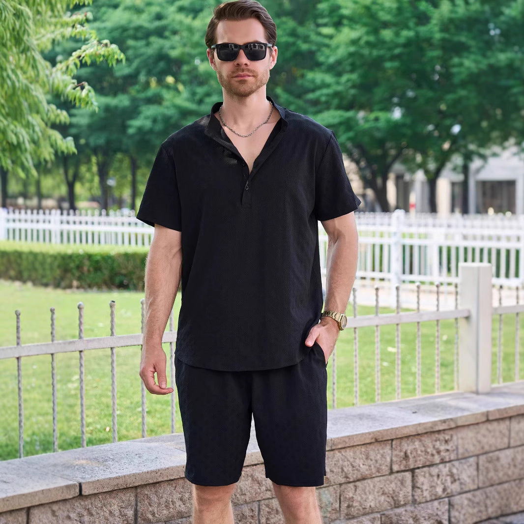 Herre afslappet fritidsoutfit i åndbart bomuld med moderne snit Stilla