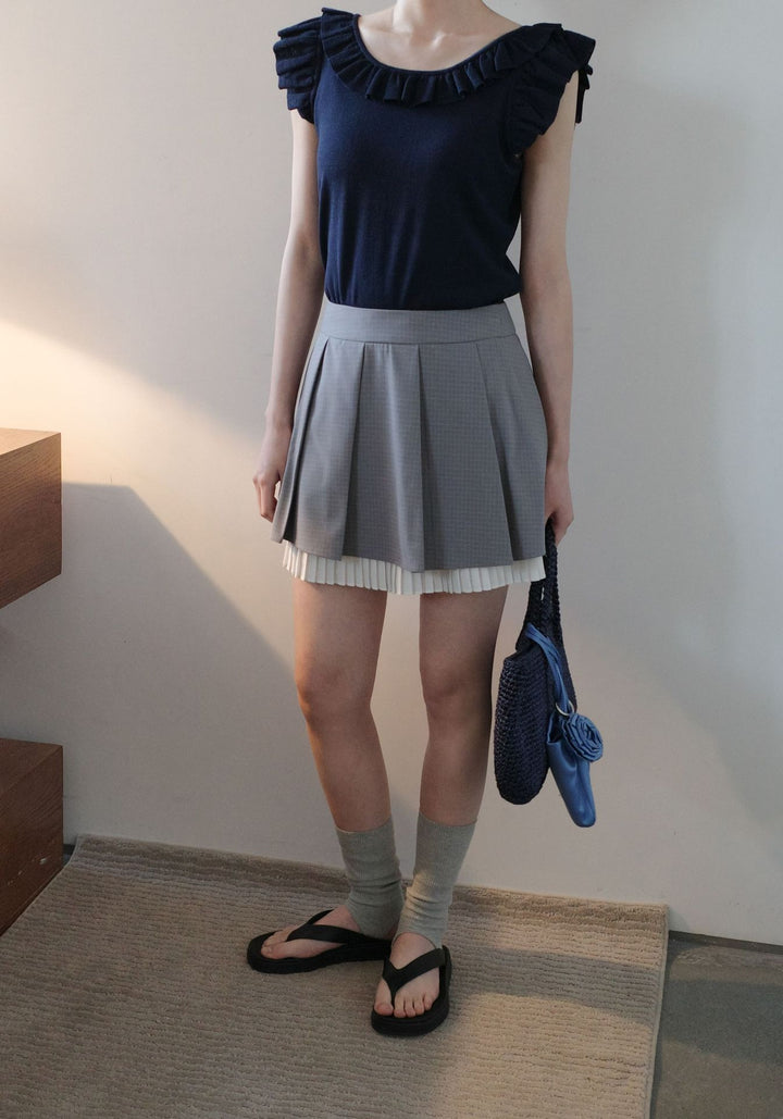 Dame Plisse Skirt med elegant linning og kvalitetsstof Stilla