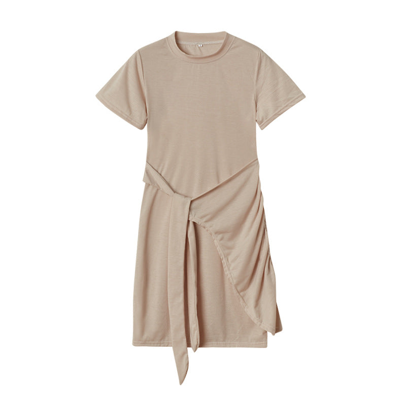Dame Fritids Draperet T-Shirt Kjole Stilla