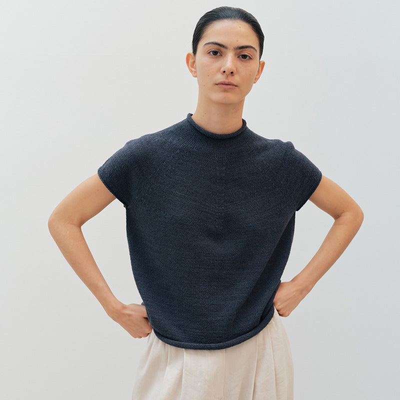 Dame kortærmet, elegant strikpullover Stilla