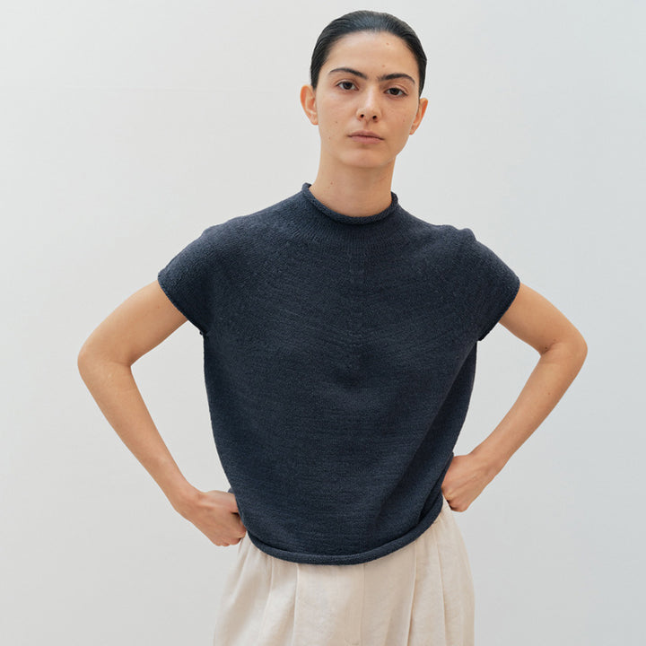 Dame kortærmet, elegant strikpullover Stilla