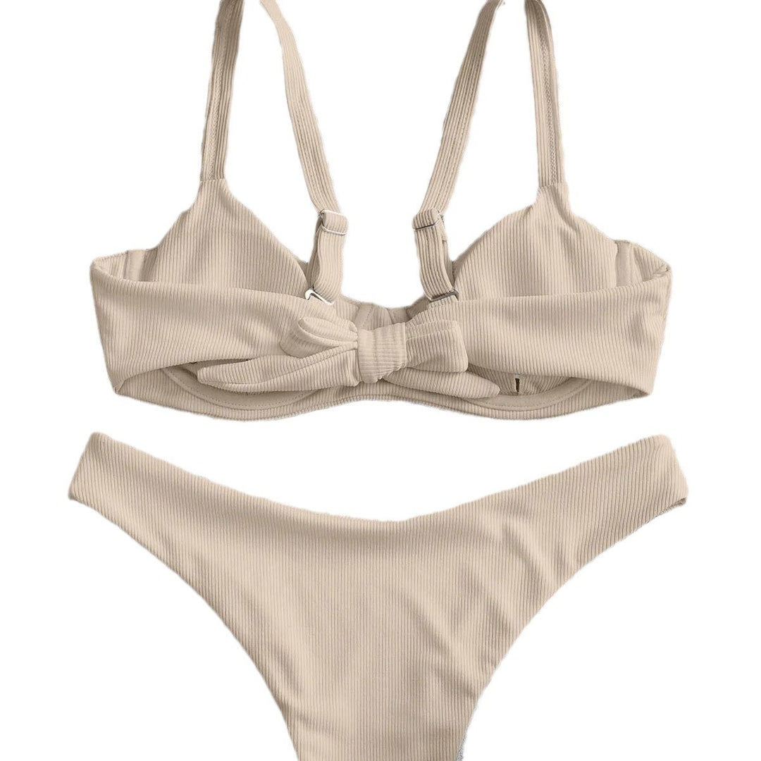 Dame bikini sæt med højtskåret trusse og struktureret top Skovae
