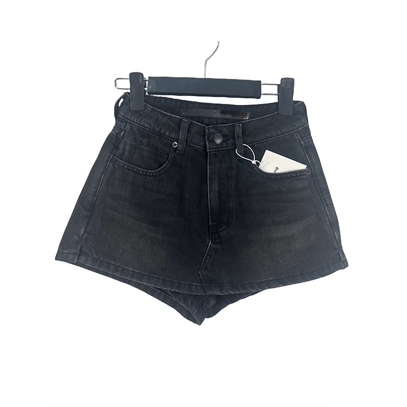Dame Vintage Jeansshorts med høj talje og sidelommer Stilla
