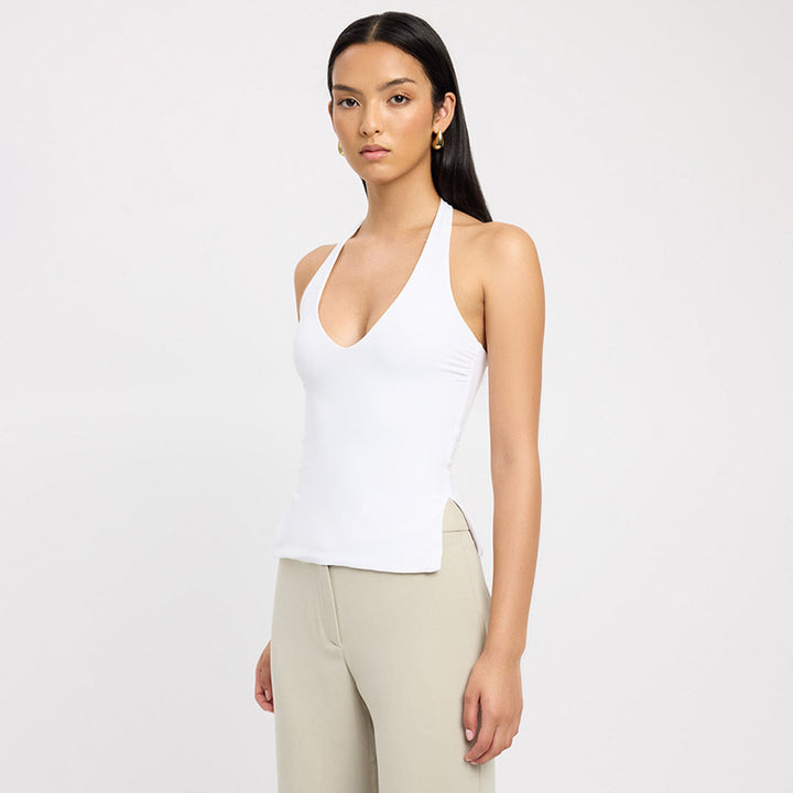 Femme Halter Neck Slim Fit Top Stilla