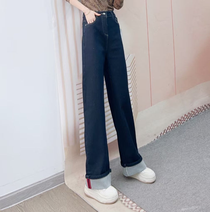Damer Løs skåret jeans med høj talje og fleksibel kantbehandling Stilla