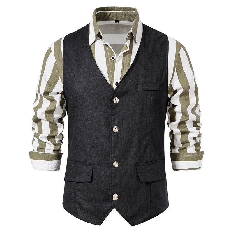 Herrer skræddersyet linned blanding vest Stilla