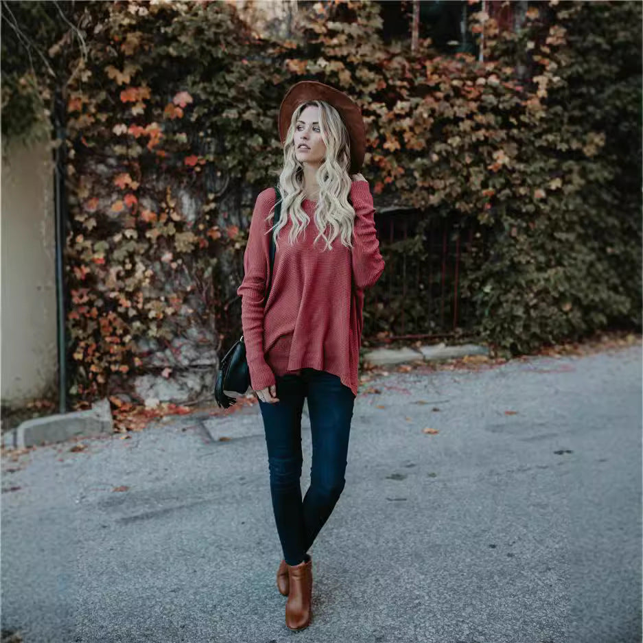Dame oversized strikpullover Stilla