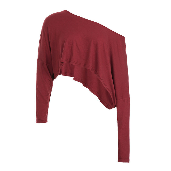 Damen asymmetrisches Crop-Oberteil mit lässigem Schnitt und weichem Stoff Skovae