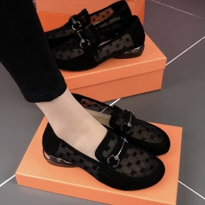 Dame stilfulde loafers med moderne mesh-overmateriale og glitrende accent Stilla