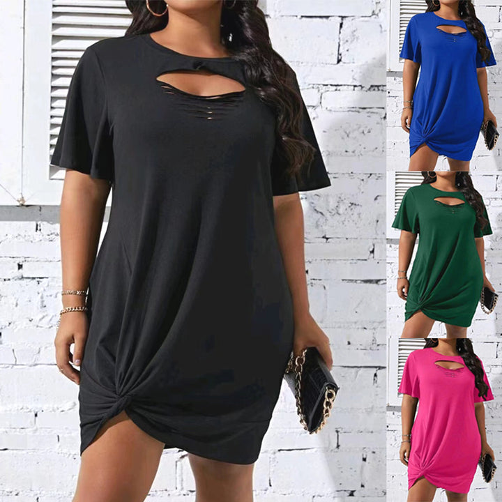 Dame fritidskjole med moderne cut-out-design og sidel Knot Stilla