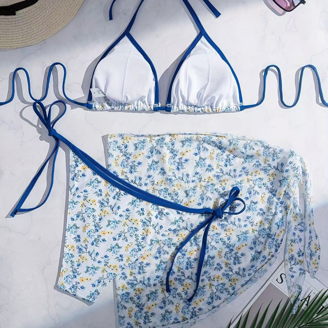 Dame Triangel-Bikini med feminint omslag nederdel-design Skovae
