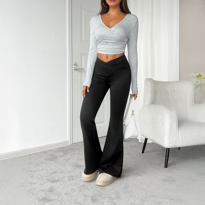 Dame flydende Bootcut-bukser med høj talje og høj bærekomfort Stilla