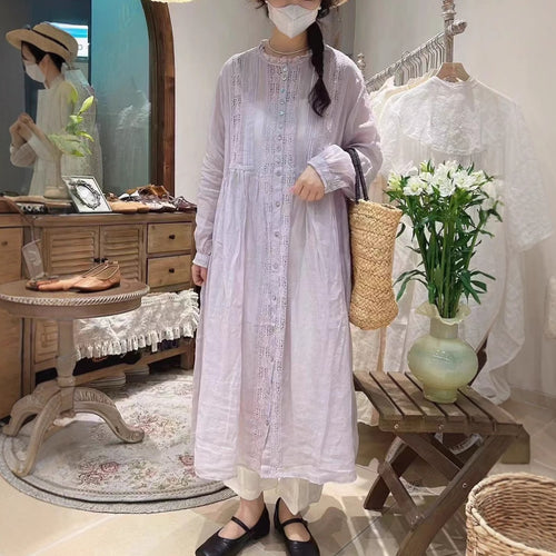 Femme Boho Maxi Kjole med kompliceret blonde Detalje Stilla