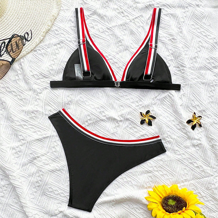 Dame Sportslig Bikini med moderne V-udskæring Skovae