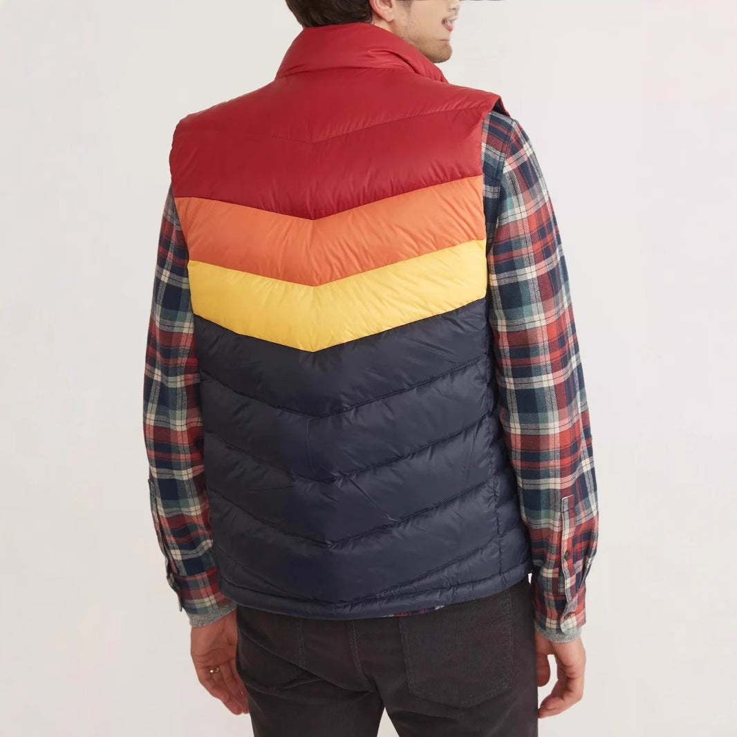 Herre quiltet vest med farverigt design Stilla