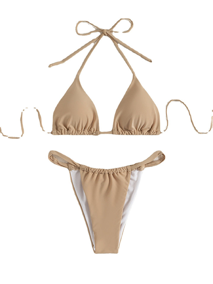 Dame Triangel-Bikini med justerbare stropper og raffineret snøredesign Stilla