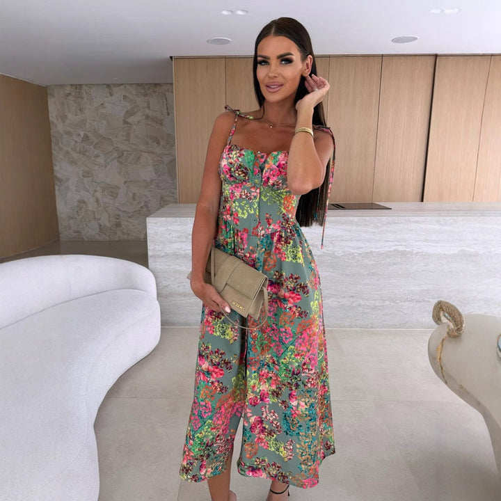 Dame Blomst A-Maxi-Kjole med justerbare stropper Stilla
