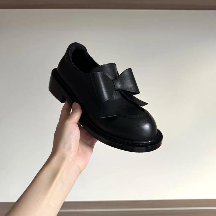 Dame Chunky Sløjfe-Accent Oxford-Sko Stilla