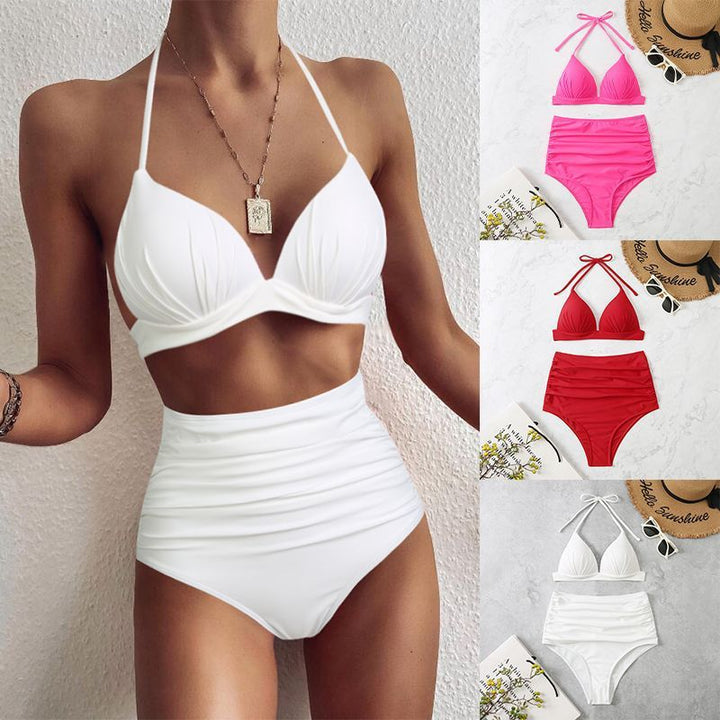 Dame Højt skåret Halter Bikini Sæt Stilla
